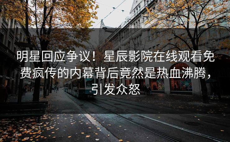 明星回应争议！星辰影院在线观看免费疯传的内幕背后竟然是热血沸腾，引发众怒