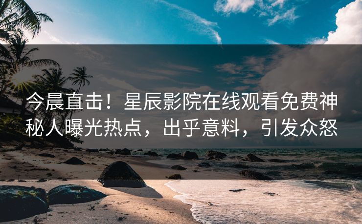 今晨直击！星辰影院在线观看免费神秘人曝光热点，出乎意料，引发众怒