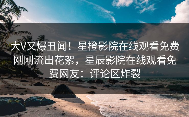 大V又爆丑闻！星橙影院在线观看免费刚刚流出花絮，星辰影院在线观看免费网友：评论区炸裂